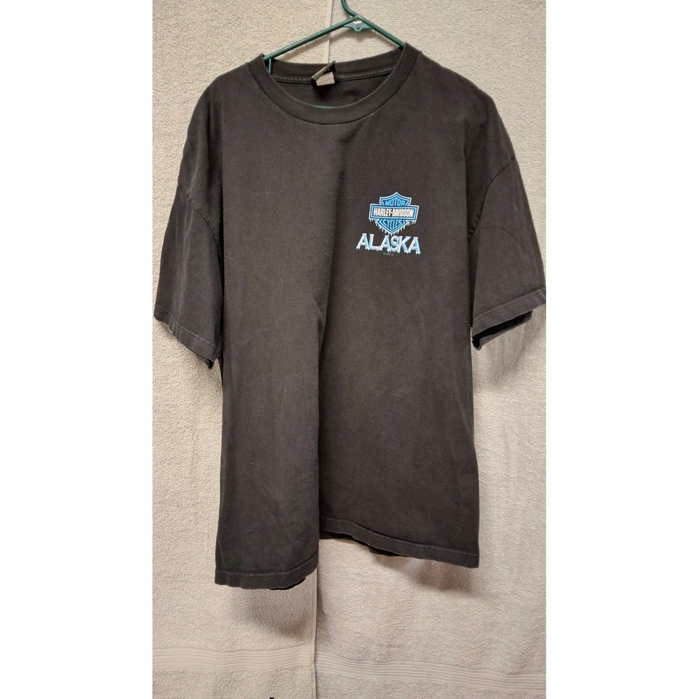 Harley-Davidson TakuJuneau Alaska T-Shirt Mens Black Eagle Orca Graphic 2007(B5)